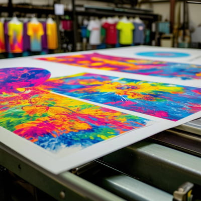 print and graphics shop that is creating t shirt transfers with vibrant prints and colors at a large, industrial scale print and graphics shop that is creating t shirt transfers with vibrant prints and colors at a large, industrial scale